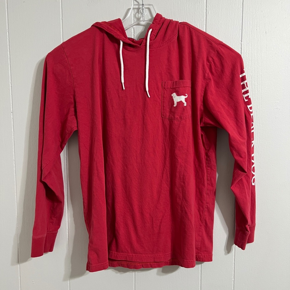 The Black Dog‎ Red Long Sleeve Hoodie Life Off The Leash Dog Women's Size Medium